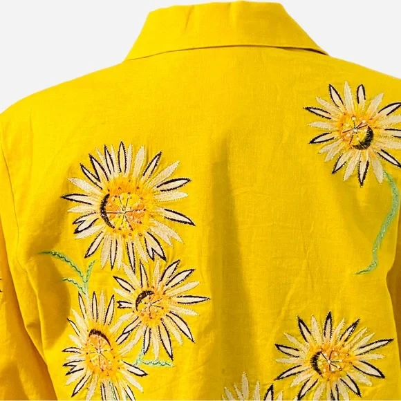 🌟🔥 BOGO Sale🔥🌟 Vintage Yellow Daisy Blazer - Picture 5 of 8